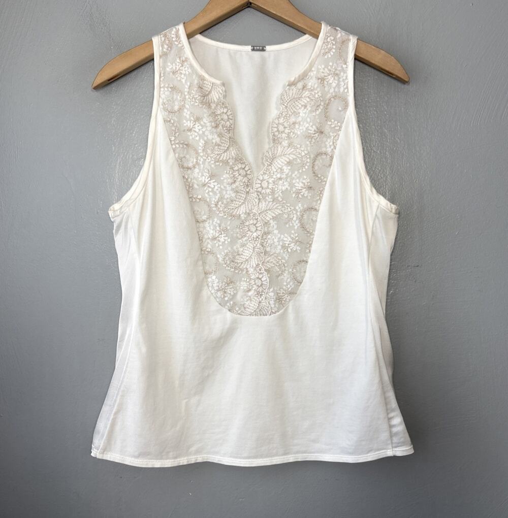 Gustav Delia Lace Top Size 40 US Medium Creamy White Danish Romantic Scandi Euro